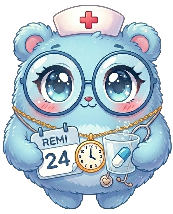 Remi, a friendly nurse-bear mascot